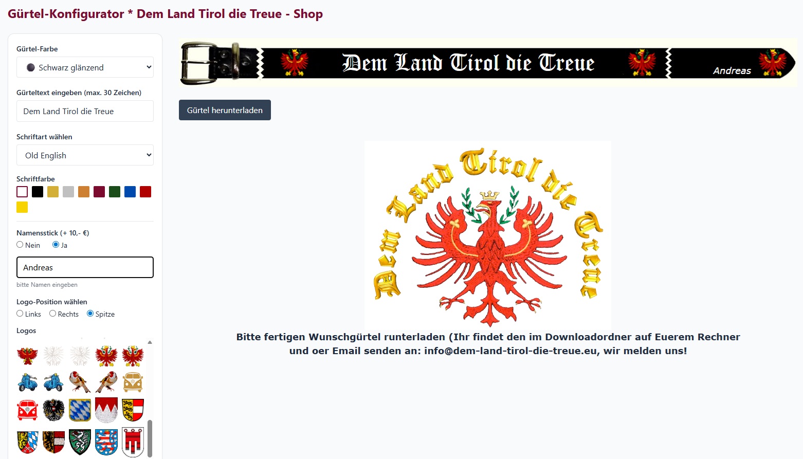 Holt Euch >Eueren Wunschg&uuml;rtel !!!