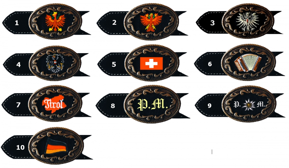 Bild 1 von Gürtelschnalle<br>mit Wunschlogo bestickt  / (Logo) 01-Tiroler Adler 1 / (Ausführung) A