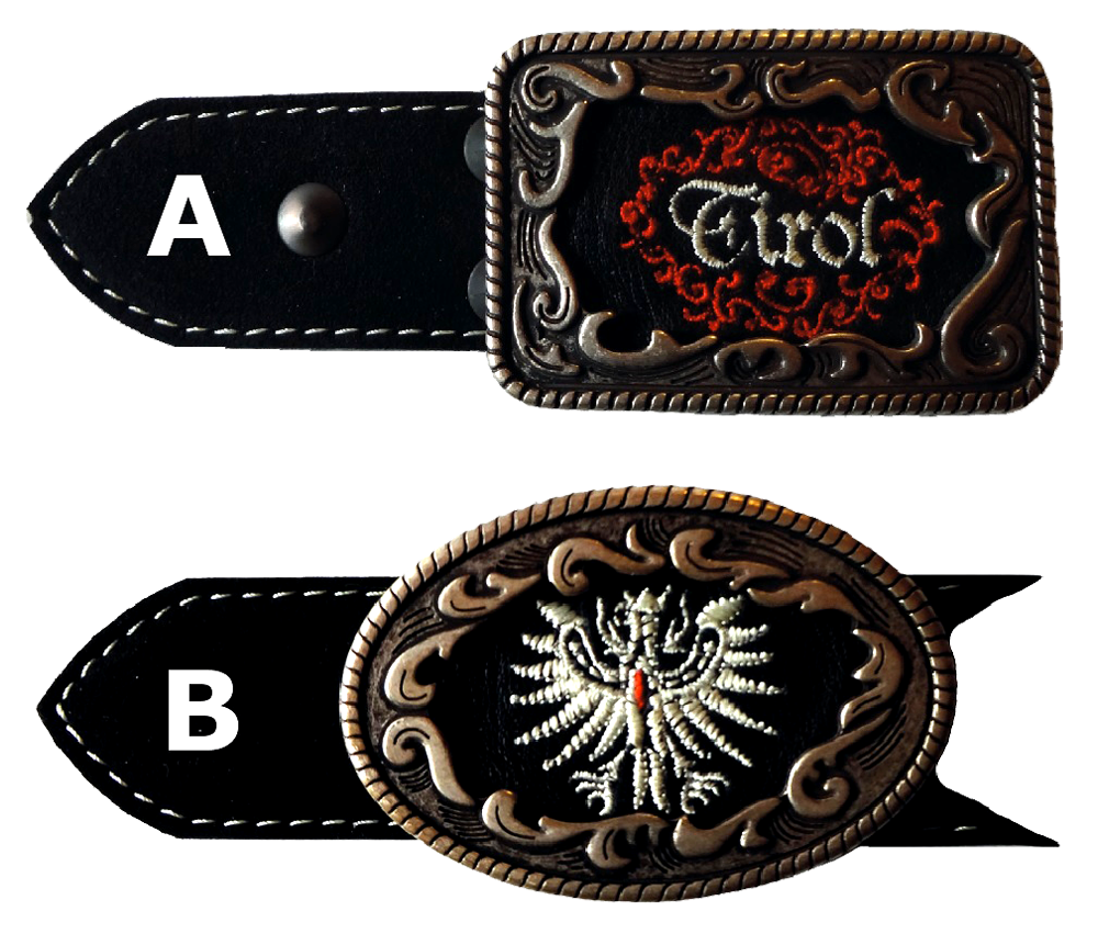 Bild 1 von Gürtelschnalle<br>mit Wunschlogo bestickt  / (Logo) 02-Tiroler Adler 2 / (Ausführung) A