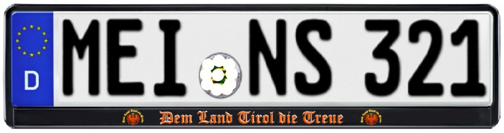 Bild 1 von KFZ-Kennzeichenhalter<br>Dem Land Tirol die Treue  / (Ausführung) für deutsche Kennzeichen