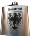Flachmann 7 oz<br>S ü d t i r o l<br>mit/ohne 2 Schnapsglasl